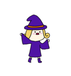 [アレンジ用]丸顔魔女（長女）ハロウィン（個別スタンプ：14）