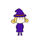 [アレンジ用]丸顔魔女（長女）ハロウィン（個別スタンプ：16）