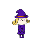 [アレンジ用]丸顔魔女（長女）ハロウィン（個別スタンプ：18）