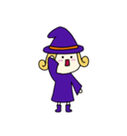 [アレンジ用]丸顔魔女（長女）ハロウィン（個別スタンプ：19）