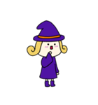 [アレンジ用]丸顔魔女（長女）ハロウィン（個別スタンプ：21）