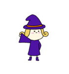 [アレンジ用]丸顔魔女（長女）ハロウィン（個別スタンプ：24）