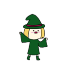 [アレンジ用]丸顔魔女（次女）ハロウィン（個別スタンプ：11）