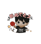 人形風のかわいい少年（男の子）の卓球挨拶（個別スタンプ：1）
