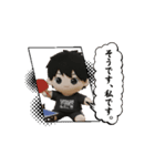 人形風のかわいい少年（男の子）の卓球挨拶（個別スタンプ：3）