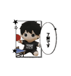 人形風のかわいい少年（男の子）の卓球挨拶（個別スタンプ：4）