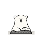 うごく！シロクマシンプル 働くシロクマ（個別スタンプ：9）