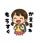 学校や習い事に通う女の子。（個別スタンプ：9）