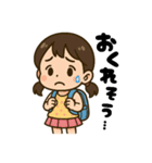 学校や習い事に通う女の子。（個別スタンプ：12）