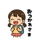 学校や習い事に通う女の子。（個別スタンプ：16）