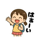学校や習い事に通う女の子。（個別スタンプ：21）