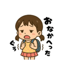 学校や習い事に通う女の子。（個別スタンプ：23）