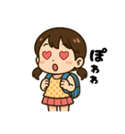 学校や習い事に通う女の子。（個別スタンプ：32）