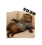 Tシャツを着たカワウソ（個別スタンプ：28）