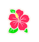 ハイビスカスフラワーアートスタンプ（個別スタンプ：4）