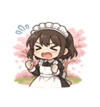 メイドと桜のスタンプ@SFW（個別スタンプ：1）