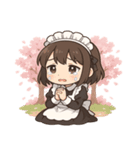 メイドと桜のスタンプ@SFW（個別スタンプ：3）