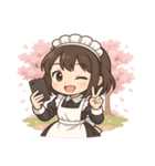 メイドと桜のスタンプ@SFW（個別スタンプ：4）