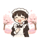 メイドと桜のスタンプ@SFW（個別スタンプ：5）
