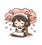 メイドと桜のスタンプ@SFW（個別スタンプ：7）