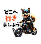 ツーリング♡バイク好き 黒柴 (春夏)（個別スタンプ：11）