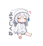 まったりシルバーの女の子スタンプ（個別スタンプ：1）