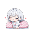 まったりシルバーの女の子スタンプ（個別スタンプ：5）