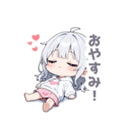 まったりシルバーの女の子スタンプ（個別スタンプ：8）