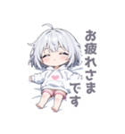 まったりシルバーの女の子スタンプ（個別スタンプ：21）