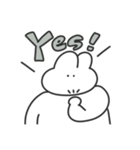 使いやすい無表情動物（うさぎ）（個別スタンプ：15）