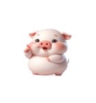 ピンクのブタ 悲しくて泣きそう（個別スタンプ：4）