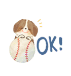 毎日つかえる♡にっこり犬と筆文字【再販】（個別スタンプ：1）