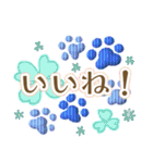 ポップで爽やか✨ブルーストライプな肉球✨（個別スタンプ：15）