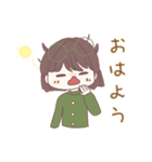 ゆるい眼鏡女の子スタンプ（個別スタンプ：1）