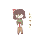 ゆるい眼鏡女の子スタンプ（個別スタンプ：8）