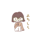 ゆるい眼鏡女の子スタンプ（個別スタンプ：10）