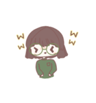 ゆるい眼鏡女の子スタンプ（個別スタンプ：12）