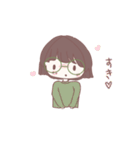 ゆるい眼鏡女の子スタンプ（個別スタンプ：14）
