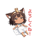 まったりエジプト猫の女の子スタンプ（個別スタンプ：1）