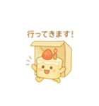 いちごショート三角ボディのケーキくん（個別スタンプ：1）