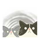 五月病絶賛こじらせ中！【ハチワレコンビ】（個別スタンプ：27）