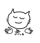様子のおかしい変な白いねこ。（個別スタンプ：5）