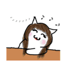 様子のおかしい変な白いねこ。（個別スタンプ：30）