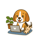 犬の世界のボボ、ビーグルの日常（個別スタンプ：6）