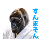サングラスしたゴリラ【バスローブ3】（個別スタンプ：22）