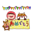 ほっかむり花ちゃんと動物たち10（個別スタンプ：34）