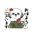 B＆W動くシーズー犬 2025 「初夏」（個別スタンプ：1）