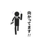 動くピクトグラム 3 ブラック版 敬語 挨拶（個別スタンプ：1）