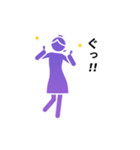 動くピクトグラム 4 パープル版 敬語 挨拶（個別スタンプ：8）