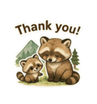 とってもかわいいタヌキの親子LINEスタンプ（個別スタンプ：4）